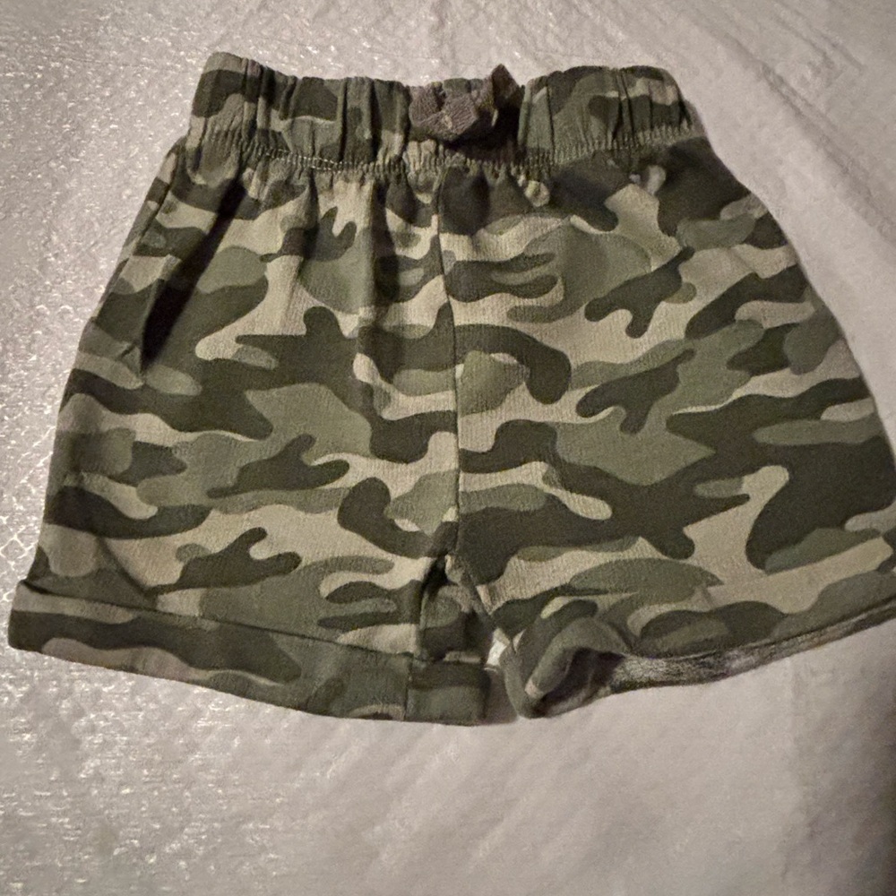 Quilted Olive & Cream Striped Baby Pants — 3/6M  072
